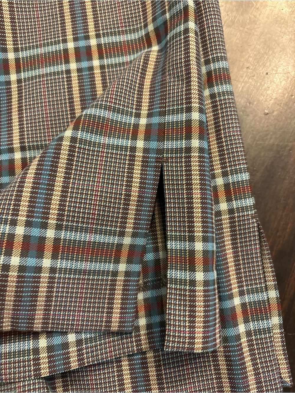 Express editor women’s Plaid Dress Pants in Brown and Blue size 0 - Picture 3 of 7
